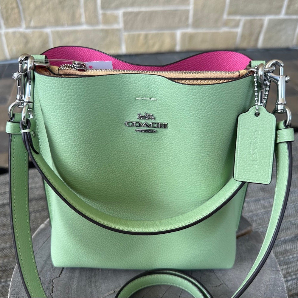 COACH Mollie Bucket Bag 22 Shoulder Crossbody Bag Light Green